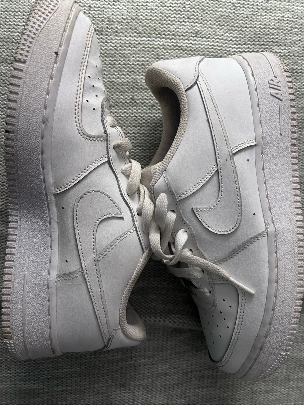 Nike Kids White Low-Top Leather Sneakers Air Force 1